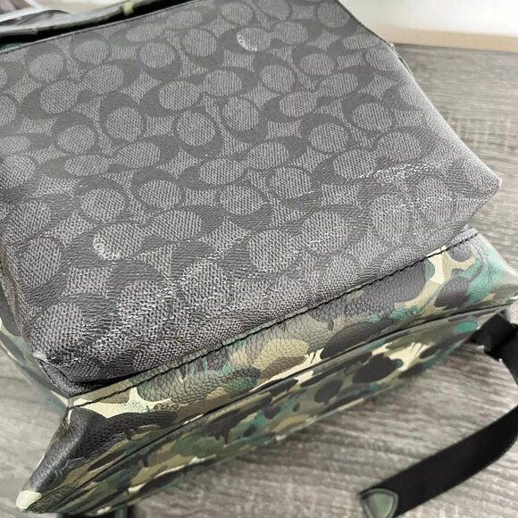 Coach League Flap Backpack In Signature Canvas With Camo Print - Pre-Owned C9734 - Picture 10 of 14